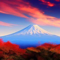 Japanes style banner, mount fuji, sun