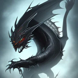 a black dragon running