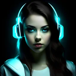 young attractive brunette danish woman from the future