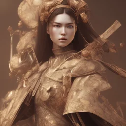 wonderfull woman japanese, clothes samurai, incredibly detailed, ultra high resolution, 8k, complex 3d render, cinema 4d.