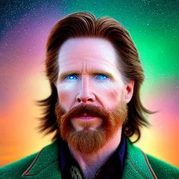 Courtney gains as a young ruggedly handsome but joyful malachi of the corn, male, masculine, clear, detailed pale green eyes, meticulously detailed multi-hued red hair, fantasy, intricate, elegant, highly detailed face, digital painting, concept art, matte, sharp focus, illustration, surrounded by luminous colorful sparkles, glitter, cornfield, moon, by edwin georgi, sir edward poynter, ismacomics, rajewel, xenia hausner art, renaissance, depth of field, cryengine, volumetric lighting