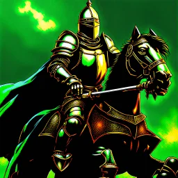 90's TCG art retro fantasy art of a heroic epic knight