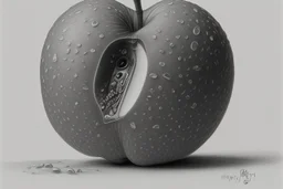 an apple, graphite drawing