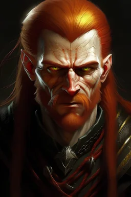 A witcher of the witcher game. Scar in mouth, pael ginger hair