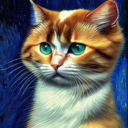 Portrait of a cat by Van Gogh