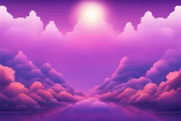 Symmetric Purple SKY WITH CLOUDS BACKGROUND Pixel Art