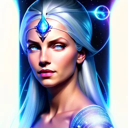 Lexica Aperture v2 style ! dream symmetry!! (((happy, joyful, smiling portrait)))+++, white hair, blue eyes, Brigitte Bardot, diamond third eye, spiritual gradient, gaia, chakra, universe, sci - fi, glowing lights!! intricate, space station, elegant, highly detailed, digital painting, artstation, concept art, smooth, sharp focus, illustration, art by artgerm and greg rutkowski and alphonse mucha