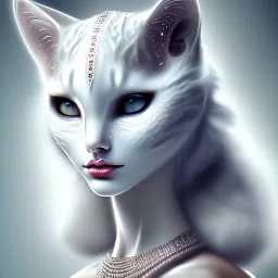 White catwoman,lije turkish van dat, goddess, trippy, eyes different colored