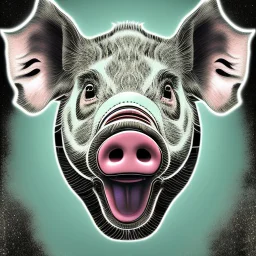 but of a pig vectoraize Head done all with a black line