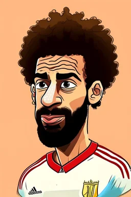 Mohamed Salah Egyptian football player ,cartoon 2d