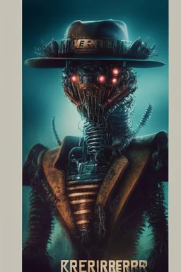 freddy kreuger as a robotic grashopper, movie poster, 8k, lightfield