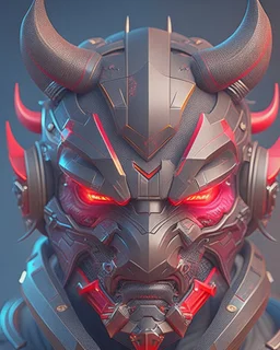 Best quality, masterpiece, ultra high definition,Futuristic, cyberpunk,Oni mask, Comic style
