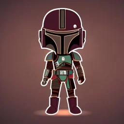 super cute chibi mandalorian, cinematic lighting, intricate