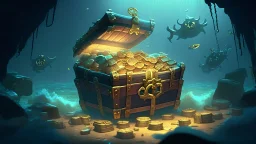 Sea of Thieves lots of treasure chest deep in the sea