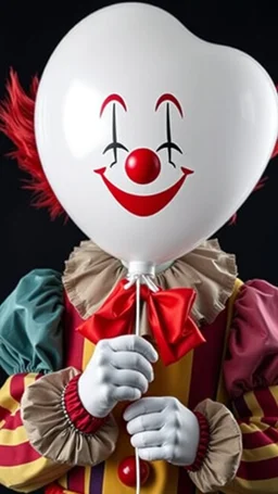 It the clown holding a balloon shaped lik