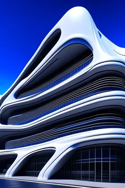 Edificio estilo Zaha Hadid, calidad ultra, arte digital 3D, 8k