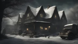 Resident Evil 8, but set in an Irish village at Christmas with all main villains from the game present. Photo-realistic and HD