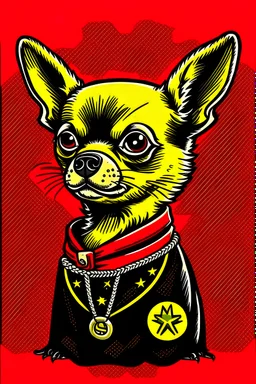 illustration of a chihuahua like communist