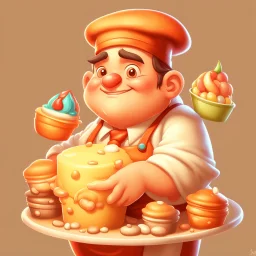 a cartoon character thirty years old confectioner , an ultrafine detailed painting by senior character artist, featured on polycount, sots art, artstation hd, 2d game art, behance hd