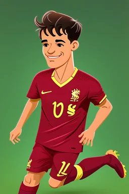 Philippe Coutinho Brazilian soccer player cartoon 2d