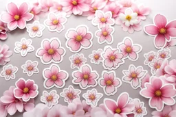 fantastic light cherry blossoms each as individualized stickers, sticker sheet