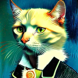 Portrait of a cat by Van Gogh