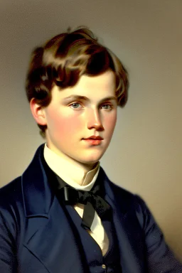 Extremely rich norwegian young man portrait 1840s