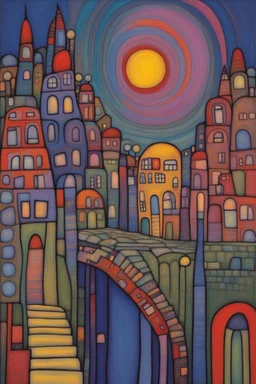 getting fully into their feelings for the first time; hundertwasser; bright pastels beautiful. existential. elegant; fantasy