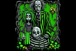 Halloween Beetlejuice Tim Burton style in color