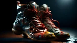 Fotorealtà delle splendide scarpe da DANZA a forma di DRAGO di lee jeffries, 8k, dettagli elevati, rendering fluido, unreal engine 5, cinema 4d, HDR, effetto LUCIDO, colori VIVIDI