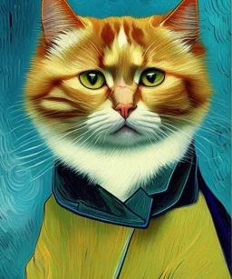 Portrait of a cat by Van Gogh