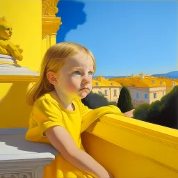 Neoclassicism child realistic yellow cote d'azur