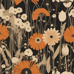 art-deco graphic wildflowers