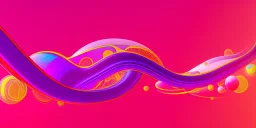 Vector technology abstract background with dynamic amorphous vector flowing gradient particle water curve waves and modern pink, yellow, orange lines. Retro futurism geometric, cyberpunk.