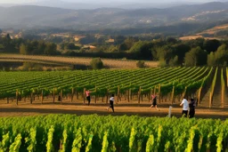 athletes runners between vineyards