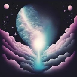 Astral Plane in half-tone dream art style