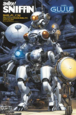 SNIFFIN’ GLUE magazine high res PHOTO COVER by Masamune Shirow:, special Future Droids, guest star: the Utility Spider Cyborg System. view in operation of this multi-legged, small self-propelled mechanical utility droid, equipped with the famous Shirow Bioroids' AI brain. Its function is to assist with small tasks: repair and maintenance, surveillance and alert of any potential threats, also is equipped with seburo J9 9mm with HV Shells and poseidon norinco inc muultipurpose guns