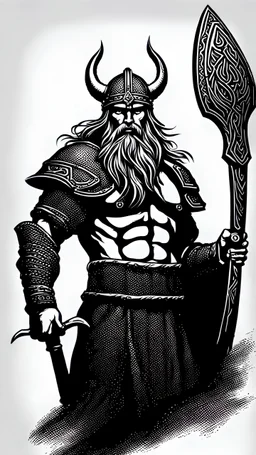 Majestic Viking warrior, fantasy fire god, holding fire sword, high detail