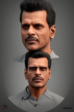 Indian actor Manoj Bajpayee, by Mahmoud Sai, Cartographic, Circuitry, Golden Hour, Closeup-View, 16k, Lumen Global Illumination, Diffraction Grading