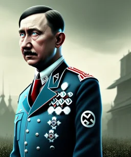 Adolf Hitler portrait A portrait, atmospheric, realistic, unreal engine, cinematic lighting, octane render.