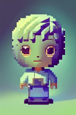 A tiny work of art in the palm of your hand - a coin with the visage of a pixel art character.each contour chosen with care, this masterpiece the essence of retro gaming nostalgia in a single glance.theblocky design of the character's head is a testament to the beauty that can be found in simplicity