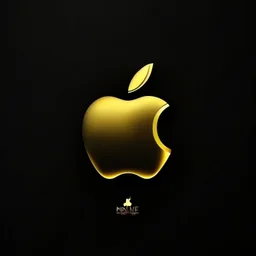 minimalist logo. one logo. tech company apple. write name: black gold. colors: black and yellow