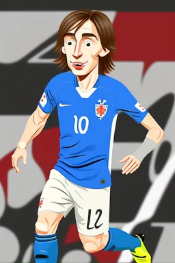 Luka Modric Croatian soccer player cartoon 2d