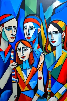 picasso style cubism 5 people