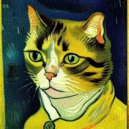 Portrait of a cat by Van Gogh