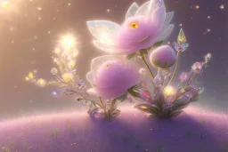 one big crystal subtle flower in a galactic ambiance, transparent petals, delicate colors, in the foreground, with a little beautiful fairy, full of details, smooth, bright sunshine，soft light atmosphere, light effect，vaporwave colorful, concept art, smooth, extremely sharp detail, finely tuned detail, ultra high definition, 8 k, unreal engine 5, ultra sharp focus