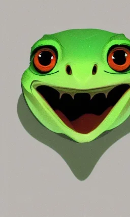 a happy gecko portrait minimalist