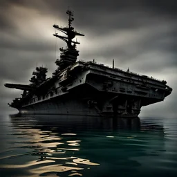 Submerged ancient aircraft carrier