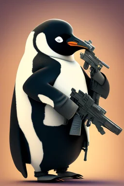 penguin with a gun