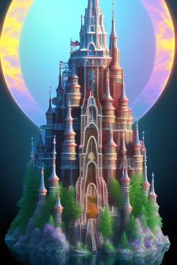 bright transparent, crystal castle